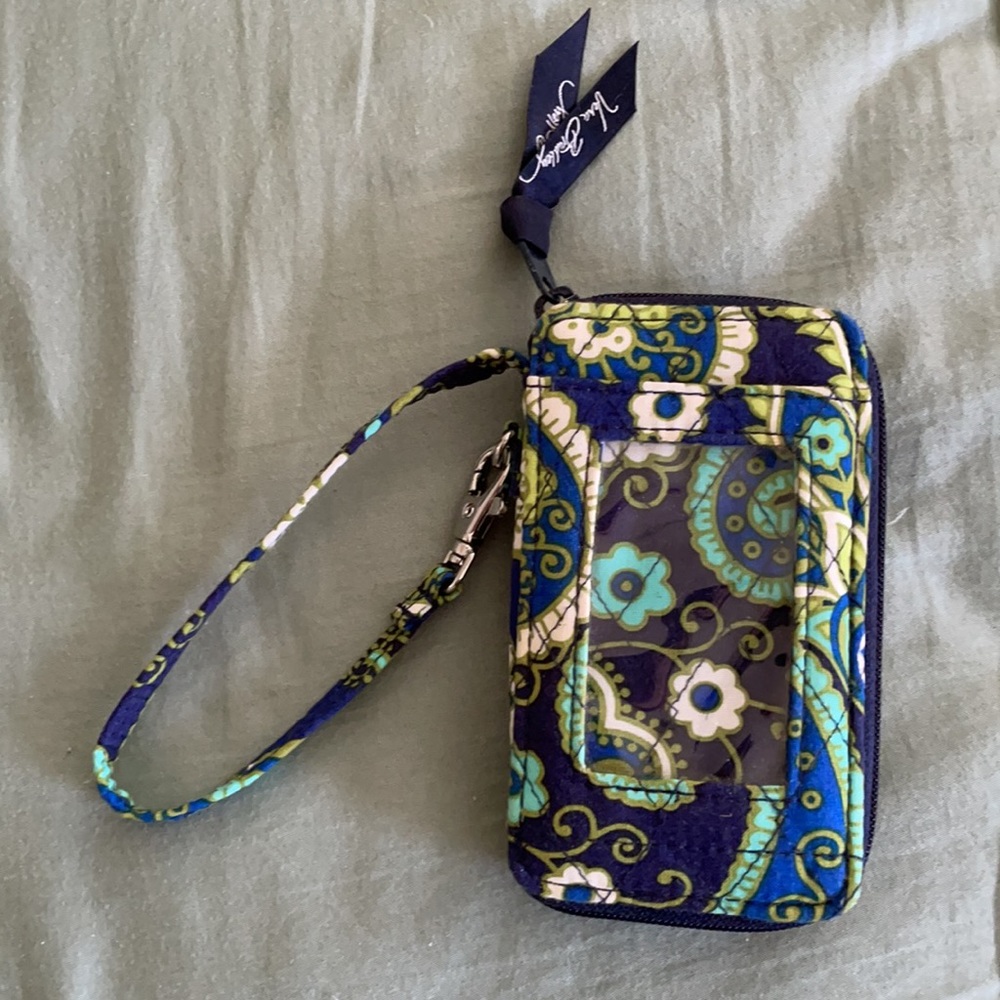 Vera Bradley 3 Piece Set (Tote, Wristlet & Bag) Green & Blue Paisley Quilted - Picture 6 of 12